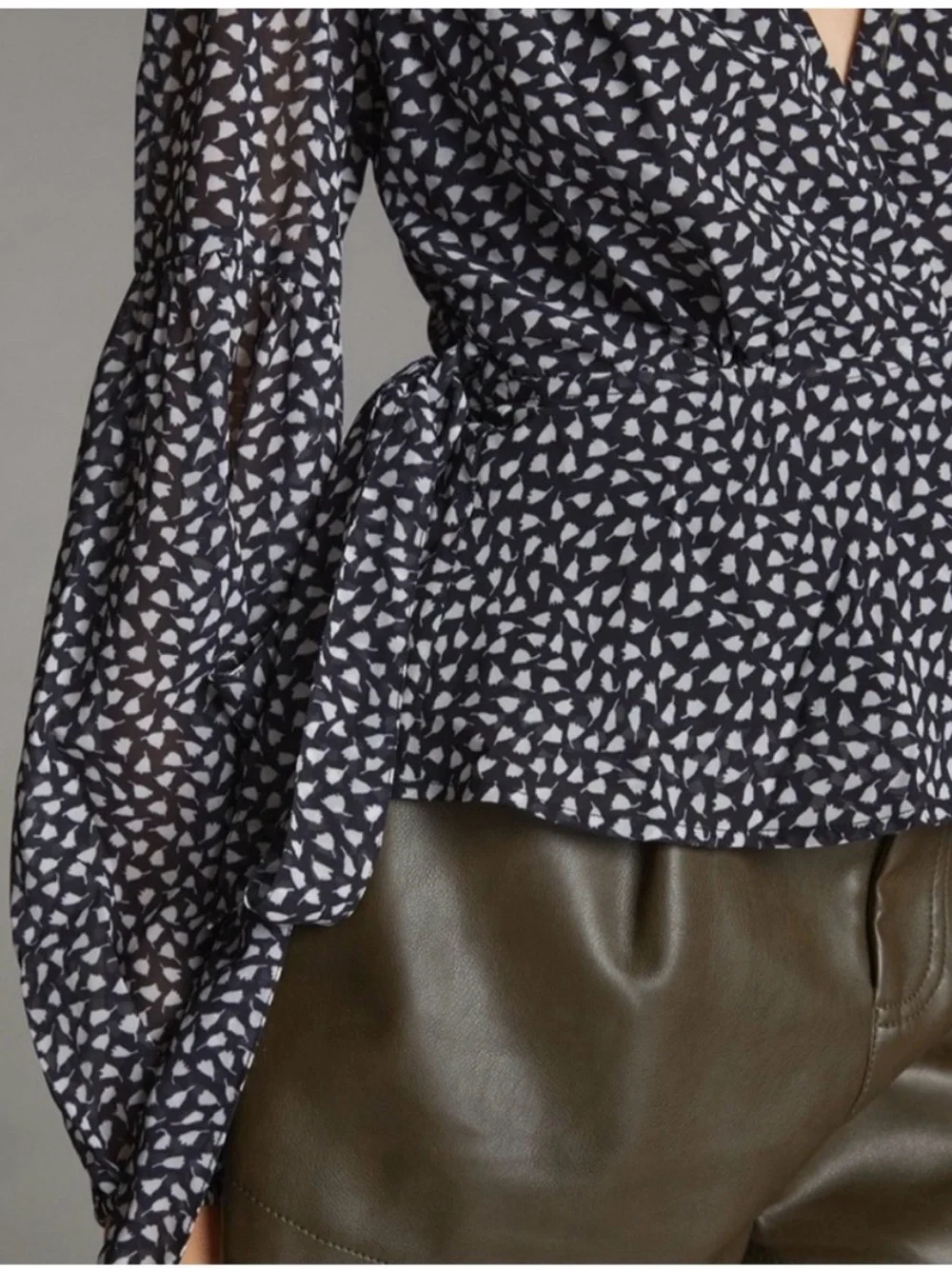 Porridge (Anthropologie) Puff-Sleeved Wrap Blouse
